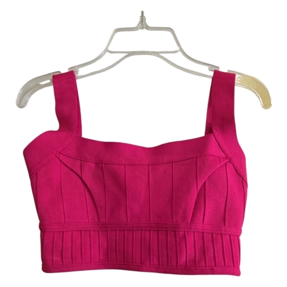 NWT Superdown Stella Bandage 2-piece Set XS Pink Ribbed Exposed Zippers - Picture 10 of 12